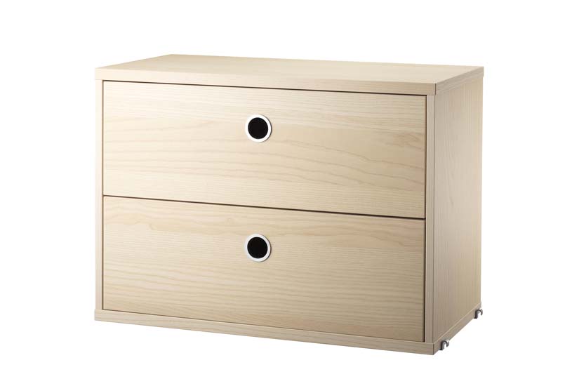 String Skåp Med 2 Lådor 58X30 Cm-Ask | String | Stalands